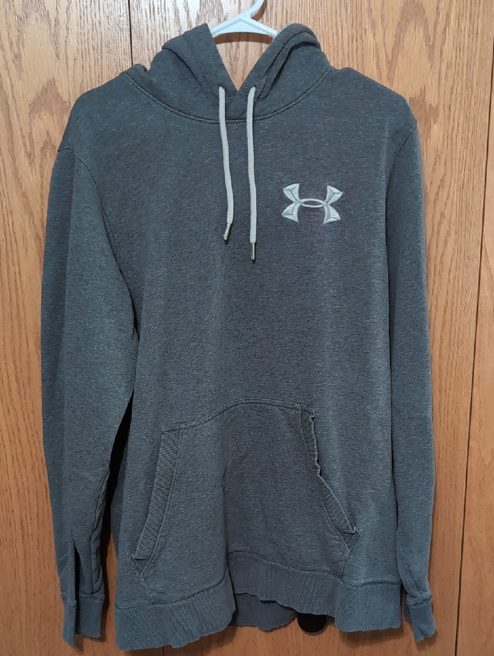 Under Armour Charcoal Gray Pullover Hoodie with Logo
